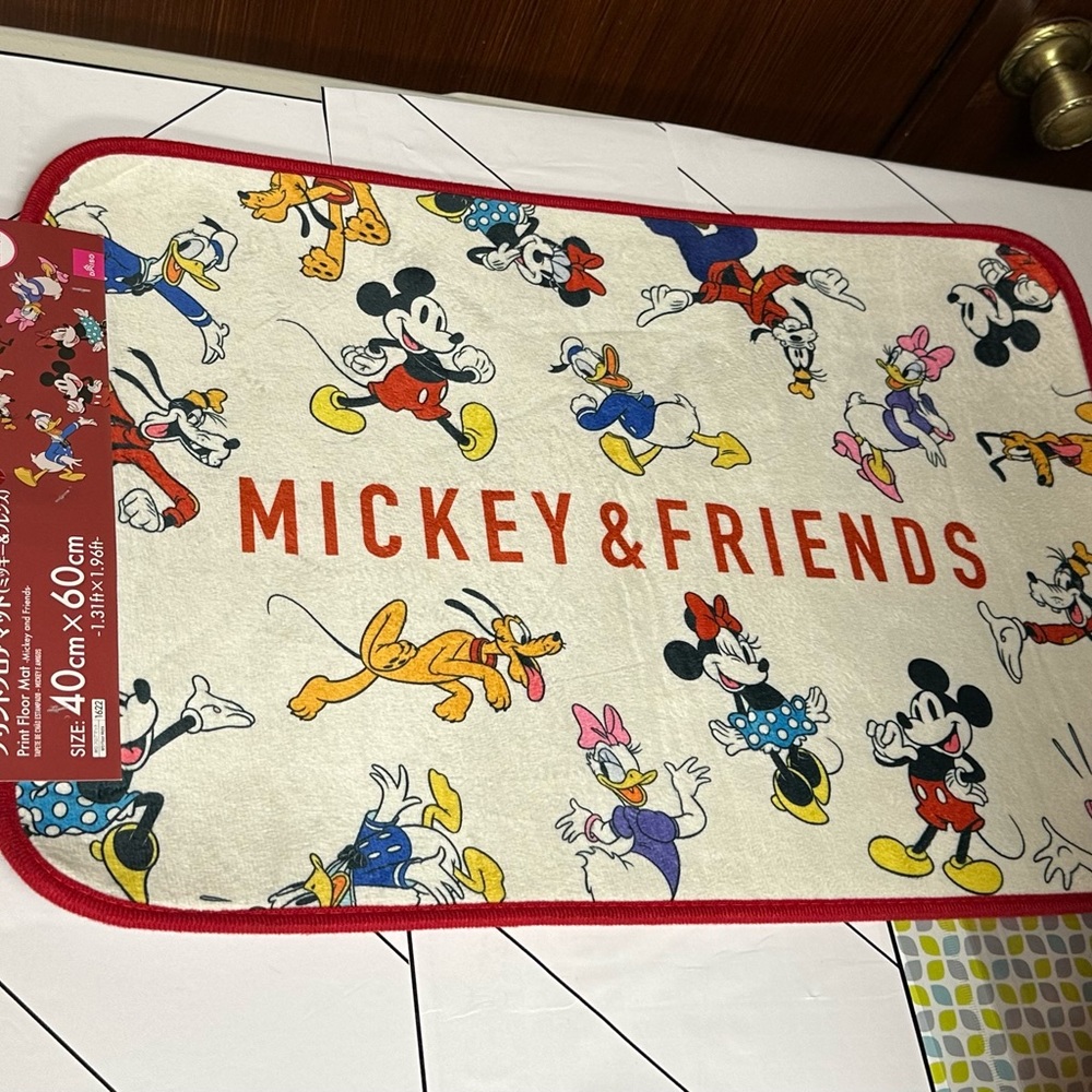 Disney Daiso floor mat - Mickey and friends print